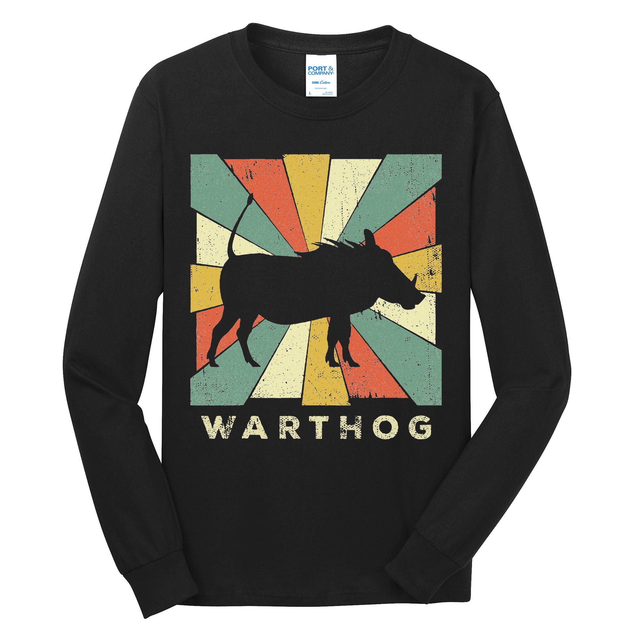 Vintage Warthog Lover Retro Style Animal Tall Long Sleeve T-Shirt