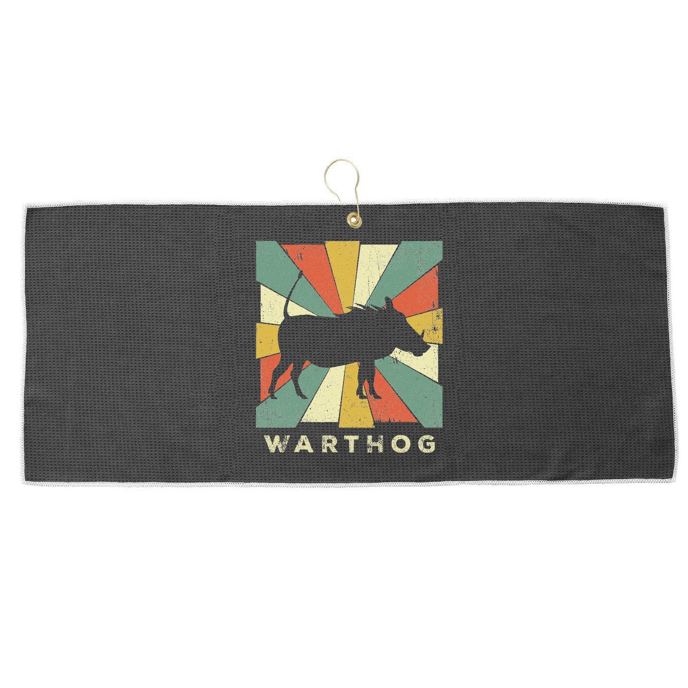 Vintage Warthog Lover Retro Style Animal Large Microfiber Waffle Golf Towel