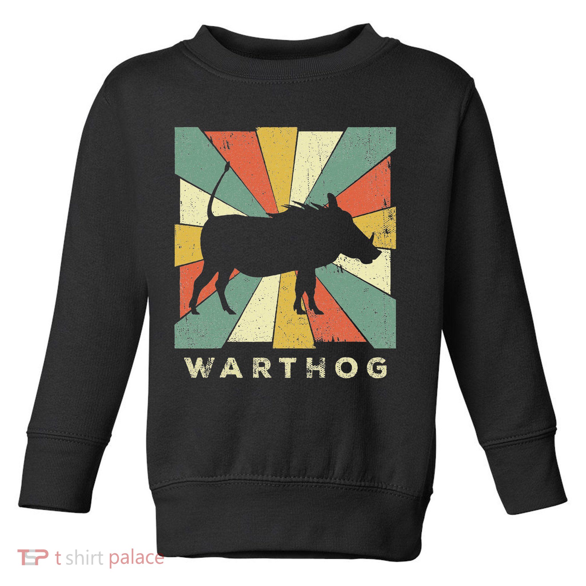 Vintage Warthog Lover Retro Style Animal Toddler Sweatshirt