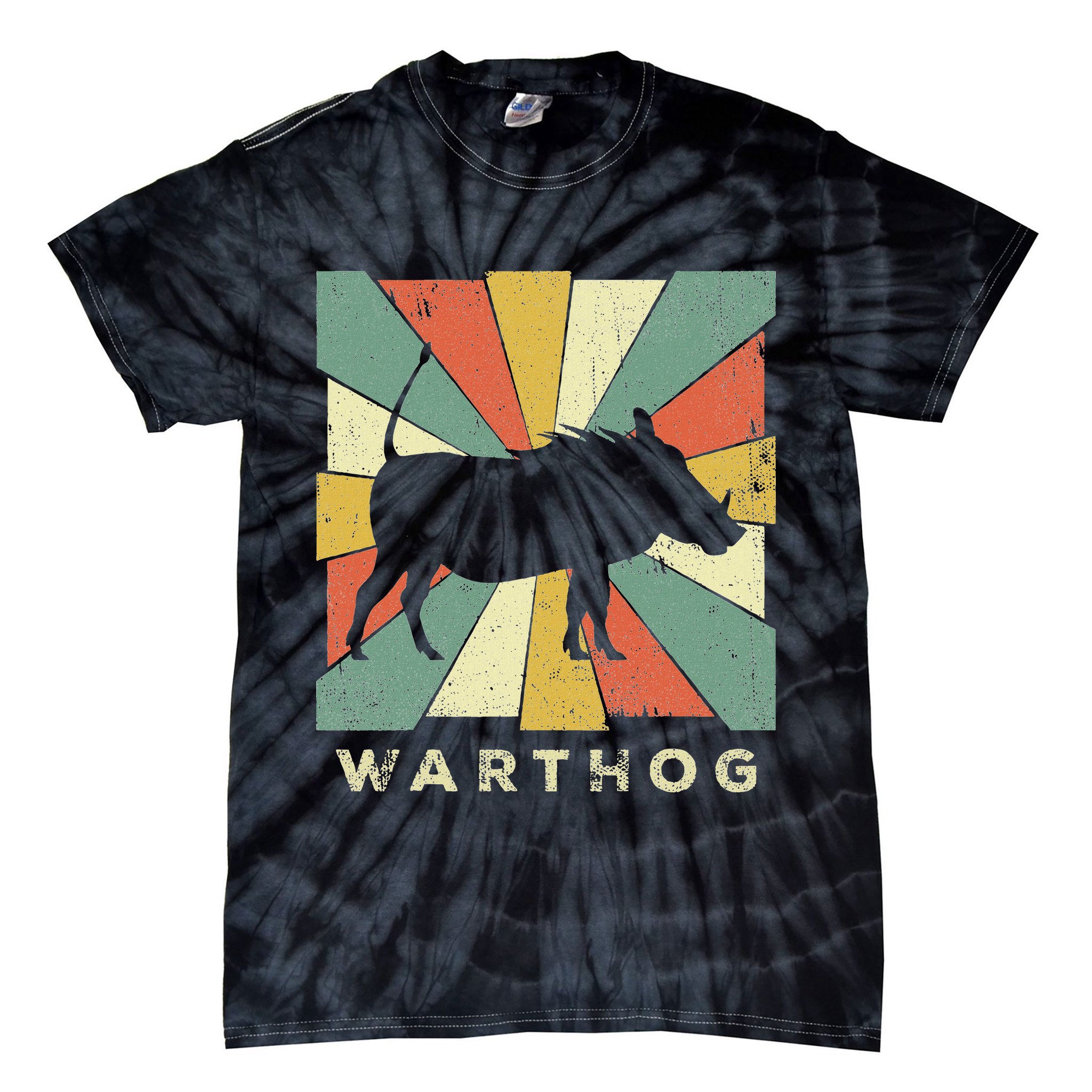 Vintage Warthog Lover Retro Style Animal Tie-Dye T-Shirt