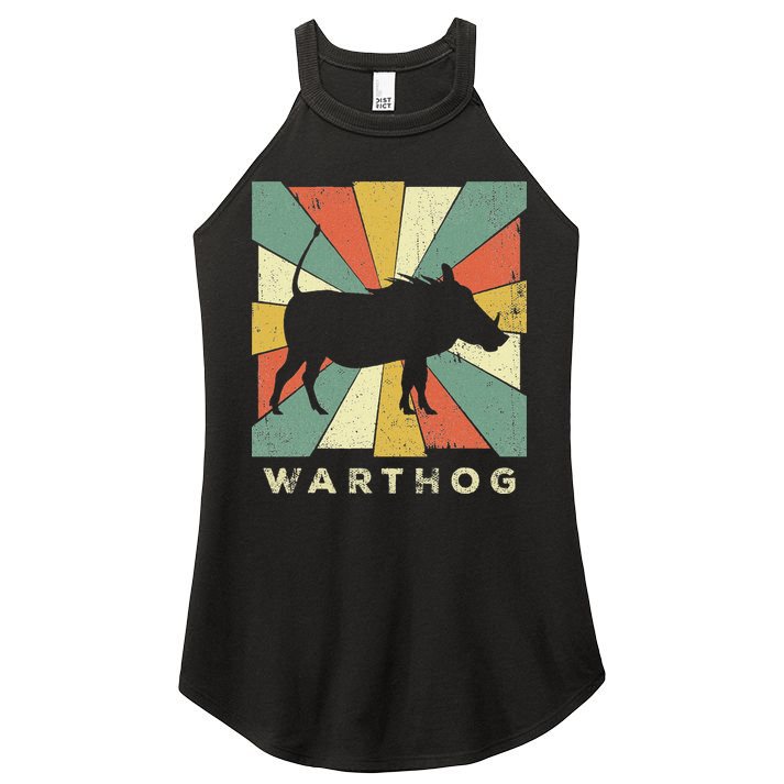 Vintage Warthog Lover Retro Style Animal Women's Perfect Tri Rocker Tank