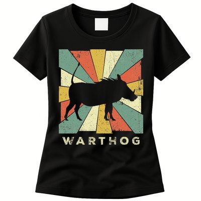 Vintage Warthog Lover Retro Style Animal Womens T-Shirt