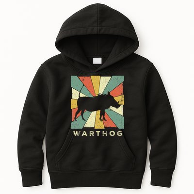 Vintage Warthog Lover Retro Style Animal Kids Hoodie