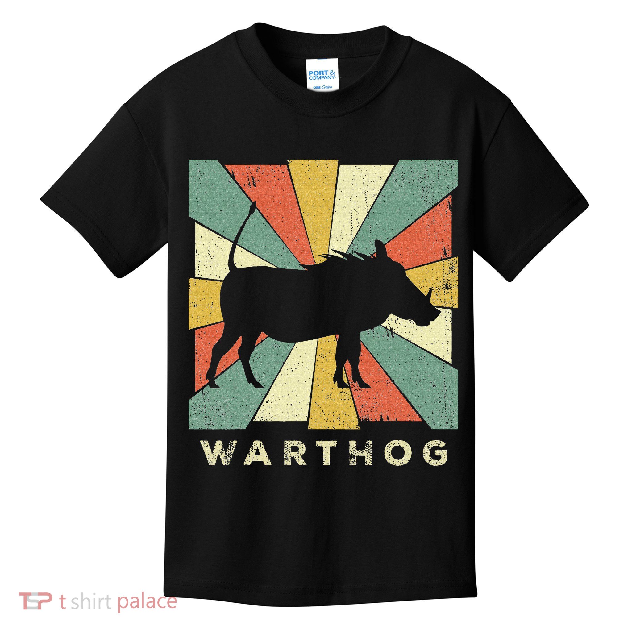 Vintage Warthog Lover Retro Style Animal Kids T-Shirt