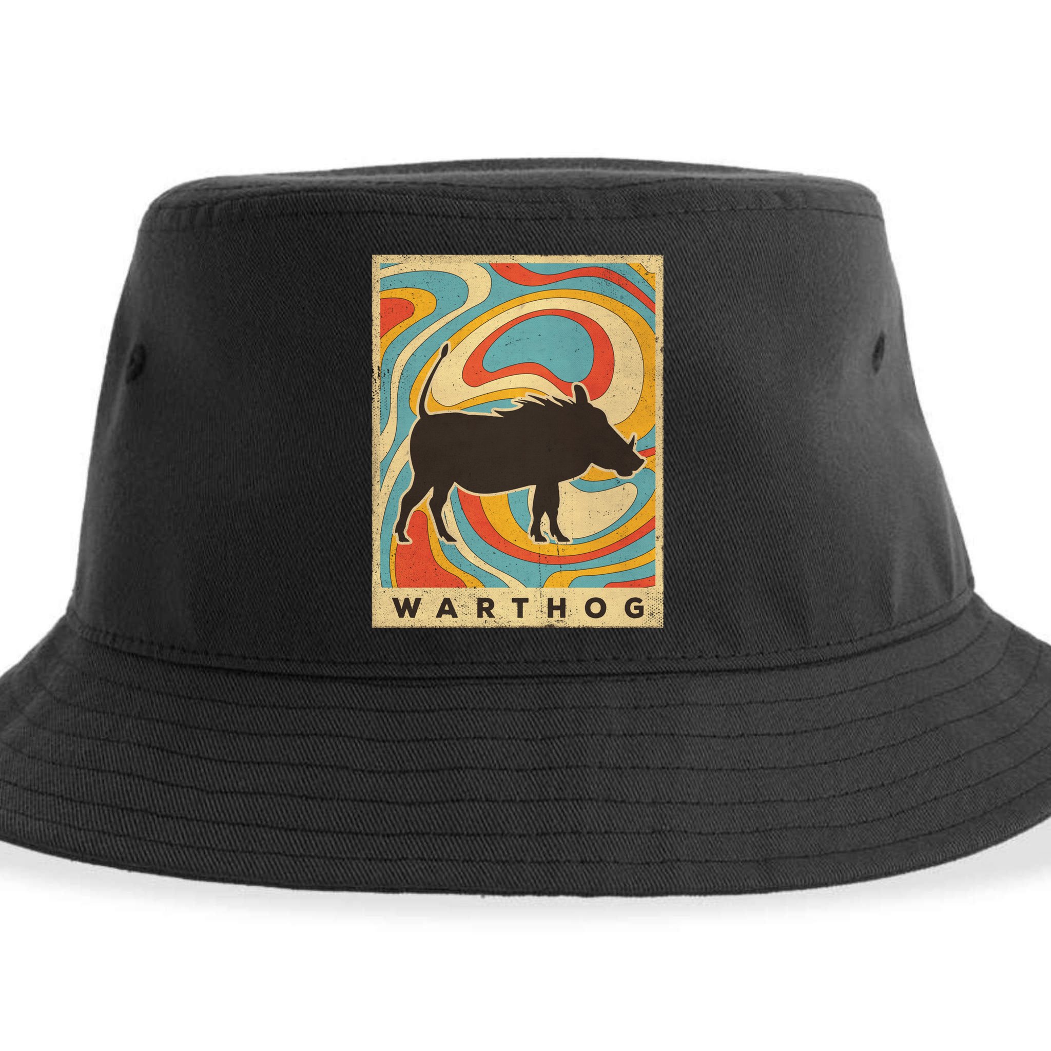 Vintage Warthog Lover Animal Retro Style Funny Gift Sustainable Bucket Hat