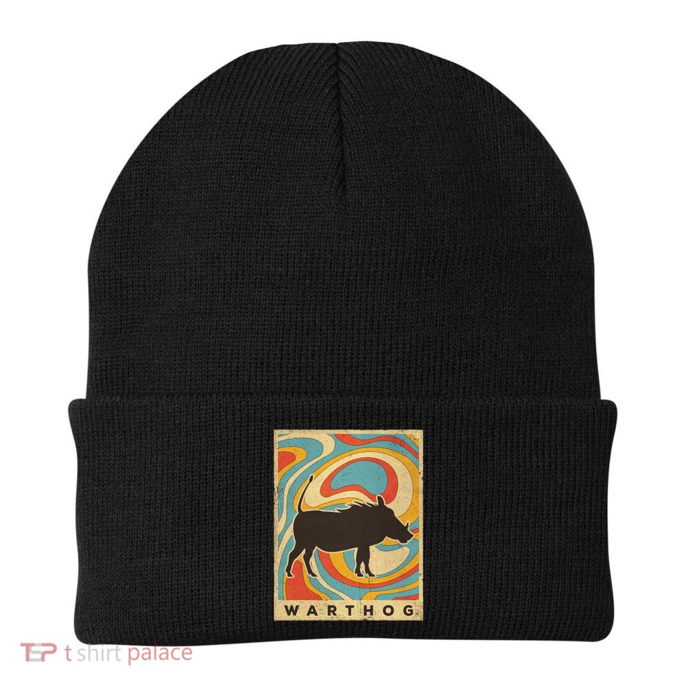 Vintage Warthog Lover Animal Retro Style Funny Gift Beanie
