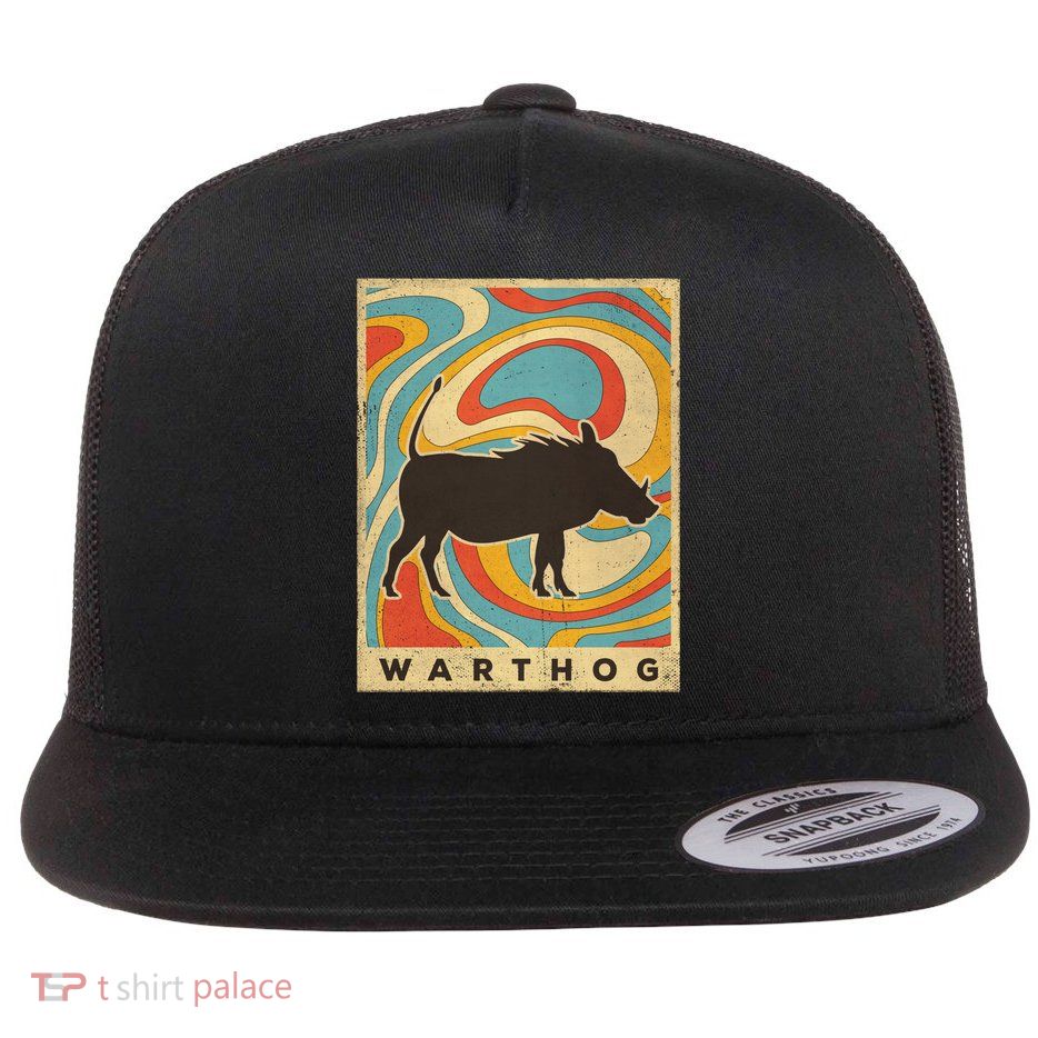 Vintage Warthog Lover Animal Retro Style Funny Gift Flatbill Hat