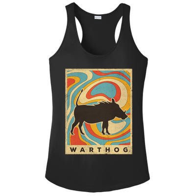 Vintage Warthog Lover Animal Retro Style Funny Gift Ladies PosiCharge Competitor Racerback Tank