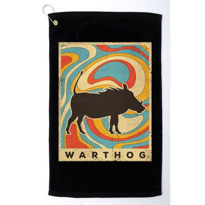 Vintage Warthog Lover Animal Retro Style Funny Gift Golf Towel