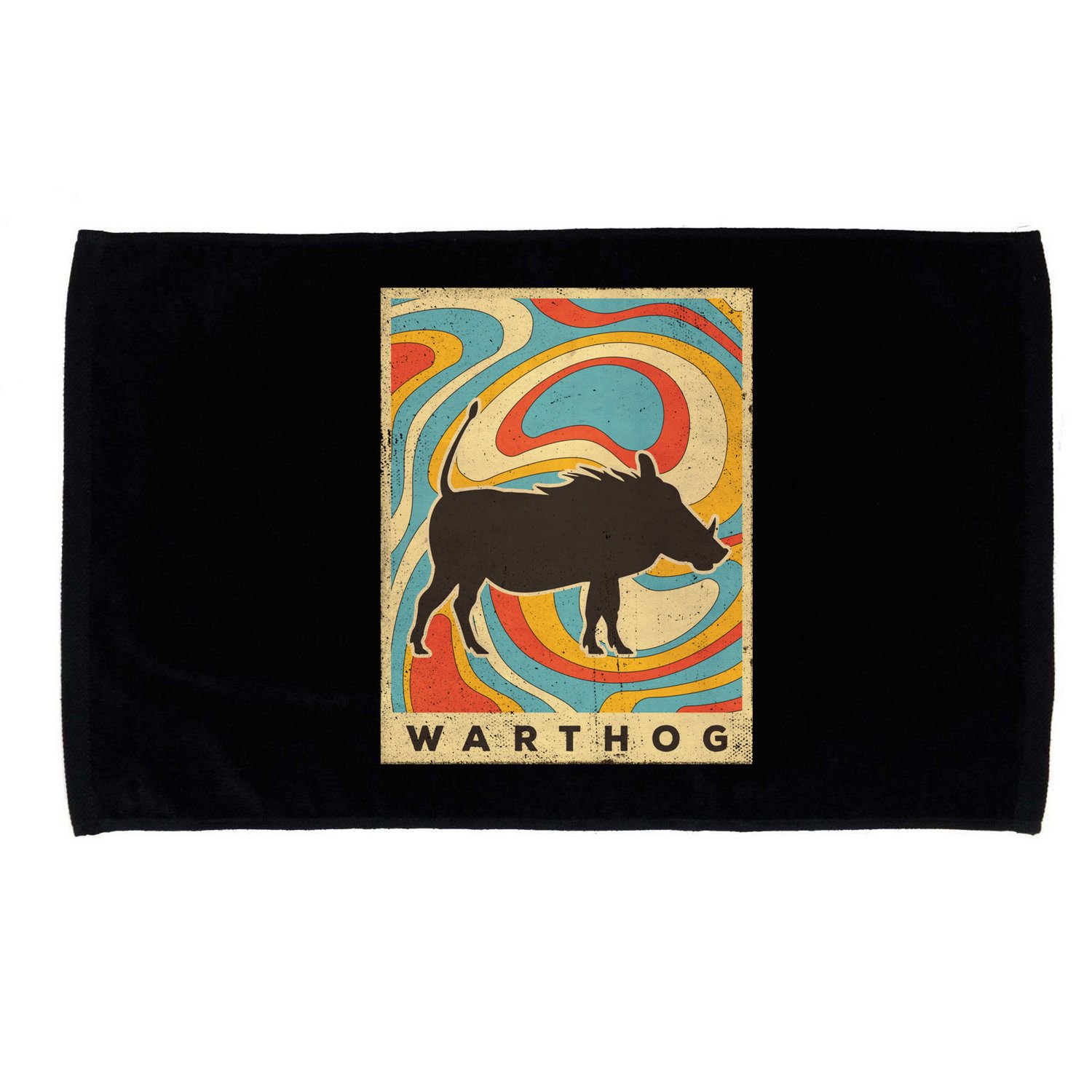 Vintage Warthog Lover Animal Retro Style Funny Gift Microfiber Hand Towel