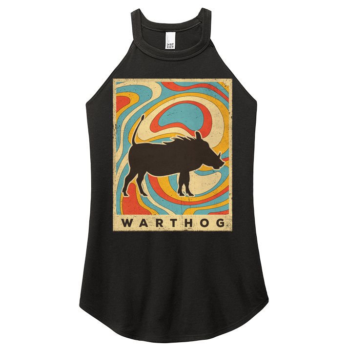 Vintage Warthog Lover Animal Retro Style Funny Gift Women's Perfect Tri Rocker Tank