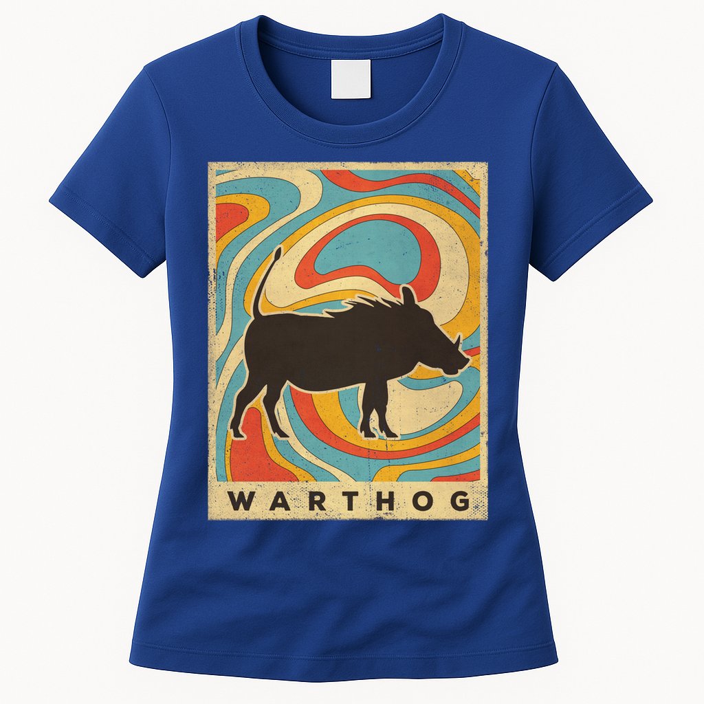Vintage Warthog Lover Animal Retro Style Funny Gift Womens T-Shirt