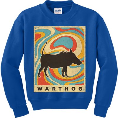 Vintage Warthog Lover Animal Retro Style Funny Gift Kids Sweatshirt