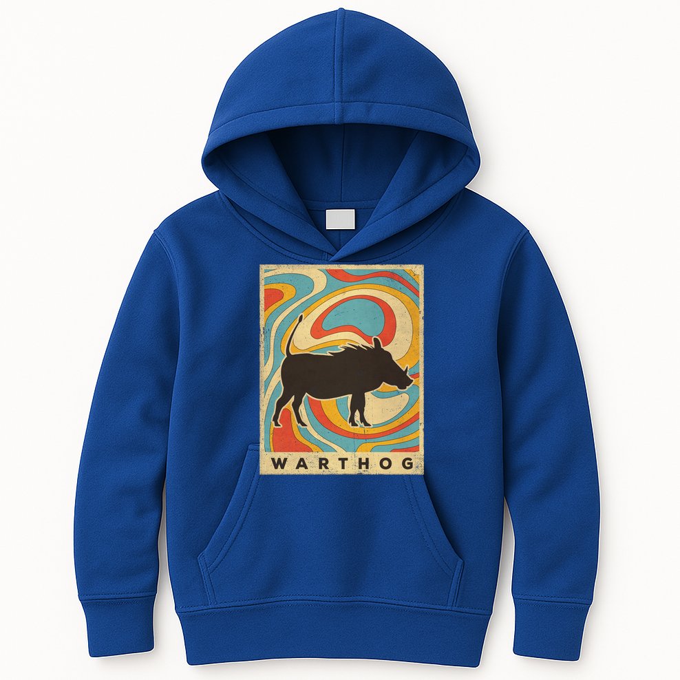Vintage Warthog Lover Animal Retro Style Funny Gift Kids Hoodie