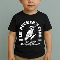 Vintage Woodpecker Lil Peckers Club Estd 1969 Lil Gents Making Big Dents Toddler T-Shirt