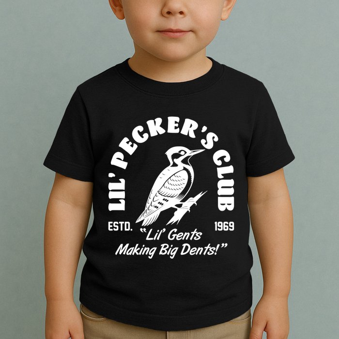 Vintage Woodpecker Lil Peckers Club Estd 1969 Lil Gents Making Big Dents Toddler T-Shirt