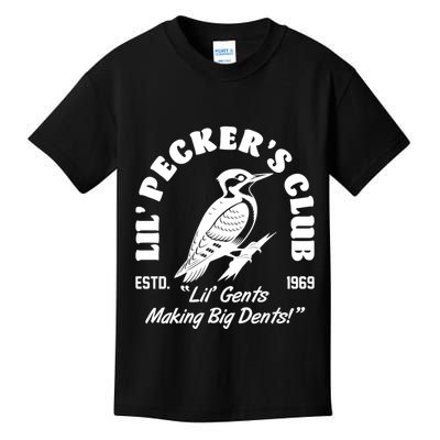 Vintage Woodpecker Lil Peckers Club Estd 1969 Lil Gents Making Big Dents Kids T-Shirt
