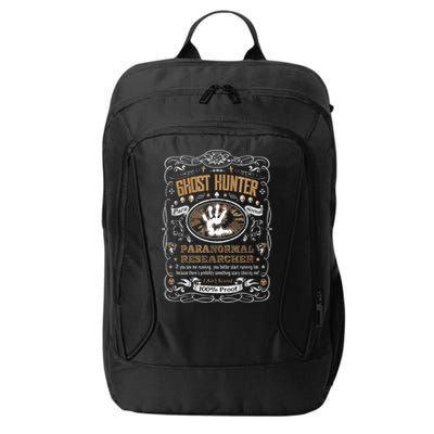 Vintage Whiskey Label Ghost Hunter City Backpack