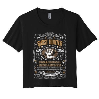 Vintage Whiskey Label Ghost Hunter Crop Top