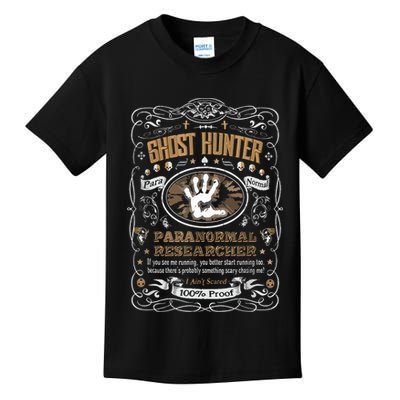Vintage Whiskey Label Ghost Hunter Kids T-Shirt