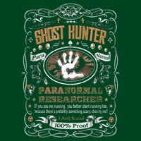 Vintage Whiskey Label Ghost Hunter Button