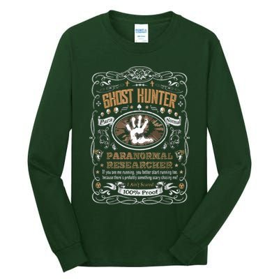 Vintage Whiskey Label Ghost Hunter Tall Long Sleeve T-Shirt