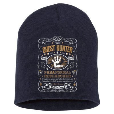 Vintage Whiskey Label Ghost Hunter Short Acrylic Beanie