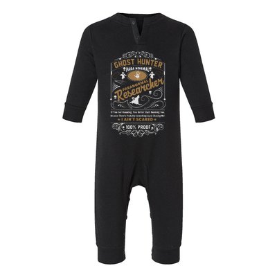 Vintage Whiskey Label Ghost Hunter Infant Fleece One Piece