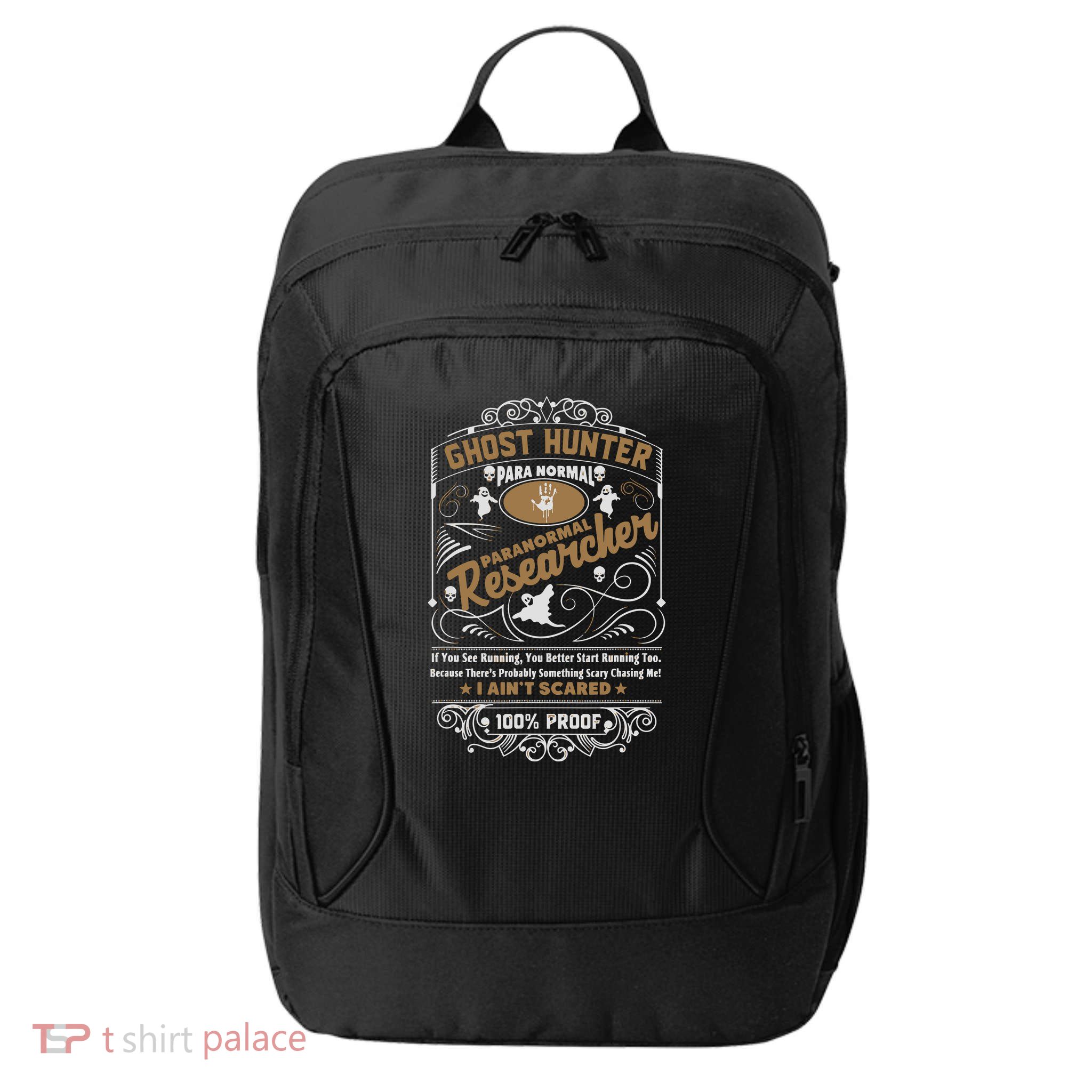 Vintage Whiskey Label Ghost Hunter City Backpack