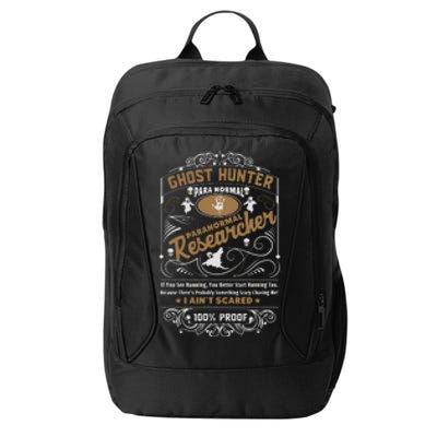 Vintage Whiskey Label Ghost Hunter City Backpack