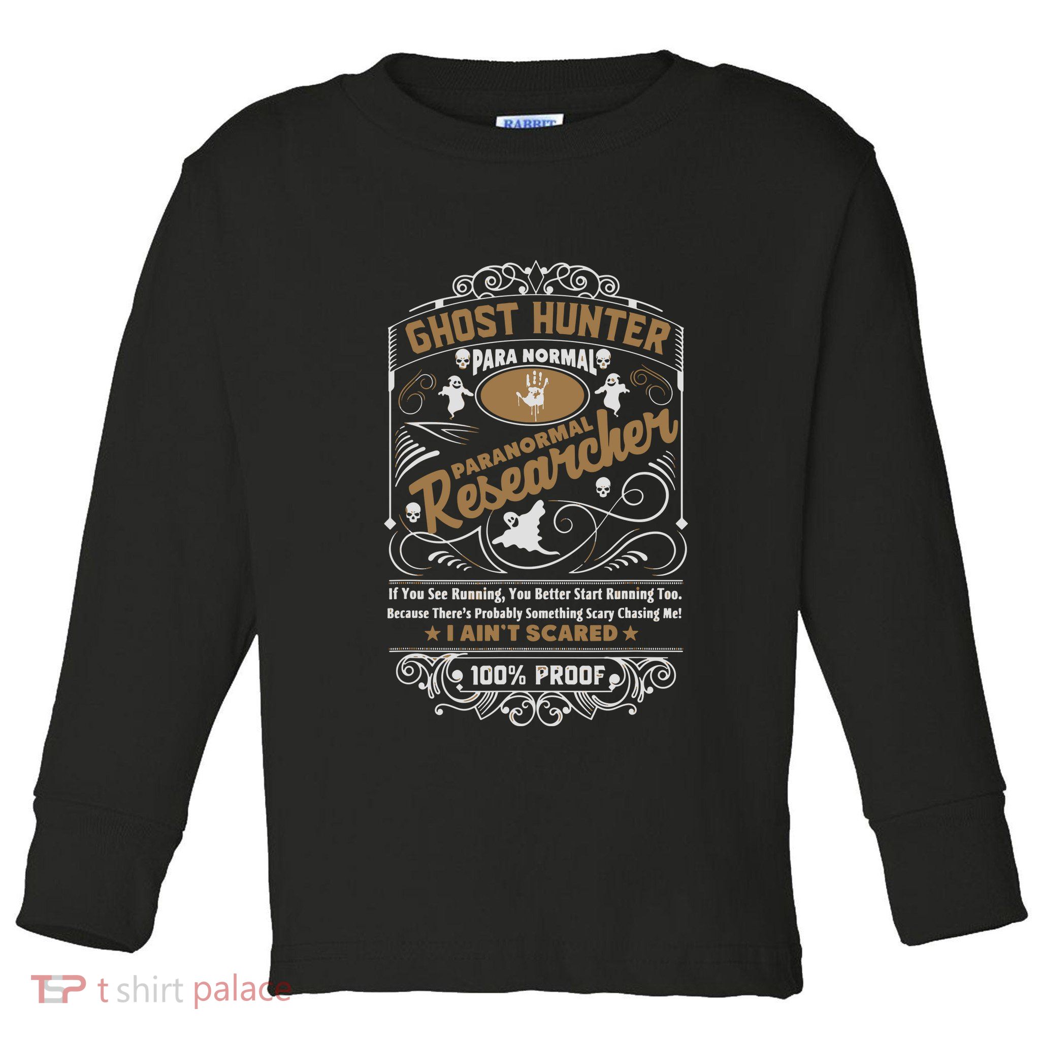 Vintage Whiskey Label Ghost Hunter Toddler Long Sleeve Shirt