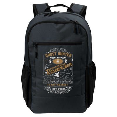 Vintage Whiskey Label Ghost Hunter Daily Commute Backpack