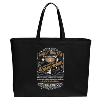 Vintage Whiskey Label Ghost Hunter Cotton Canvas Jumbo Tote