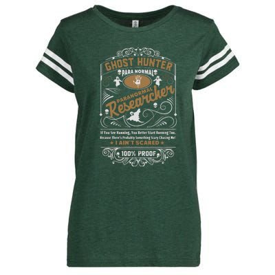 Vintage Whiskey Label Ghost Hunter Enza Ladies Jersey Football T-Shirt