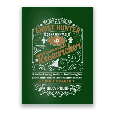 Vintage Whiskey Label Ghost Hunter Poster