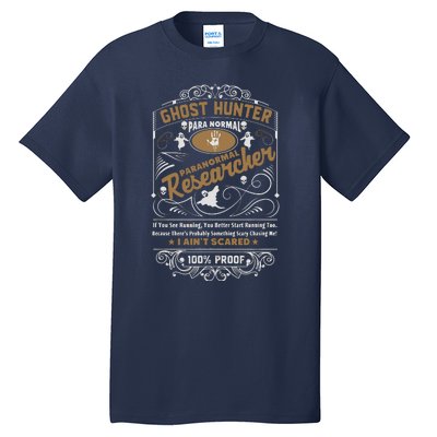 Vintage Whiskey Label Ghost Hunter Tall T-Shirt