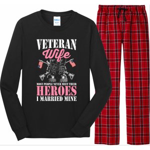 Veteran Wife Married Mine Proud Military Veteran Husband Gift Long Sleeve Pajama Set