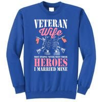 Veteran Wife Married Mine Proud Military Veteran Husband Gift Tall Sweatshirt