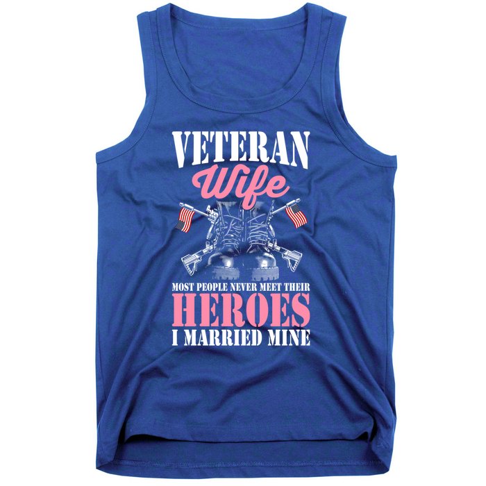 Veteran Wife Married Mine Proud Military Veteran Husband Gift Tank Top