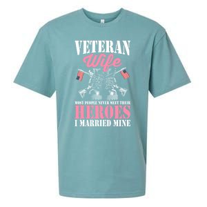 Veteran Wife Married Mine Proud Military Veteran Husband Gift Sueded Cloud Jersey T-Shirt