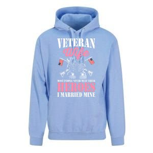 Veteran Wife Married Mine Proud Military Veteran Husband Gift Unisex Surf Hoodie