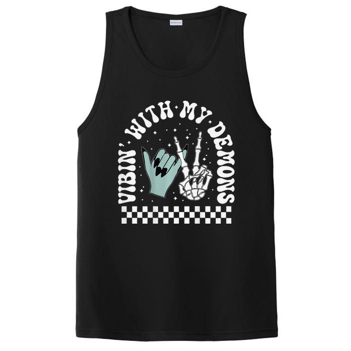 Vibin With My Demons Skeleton Halloween PosiCharge Competitor Tank