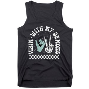 Vibin With My Demons Skeleton Halloween Tank Top