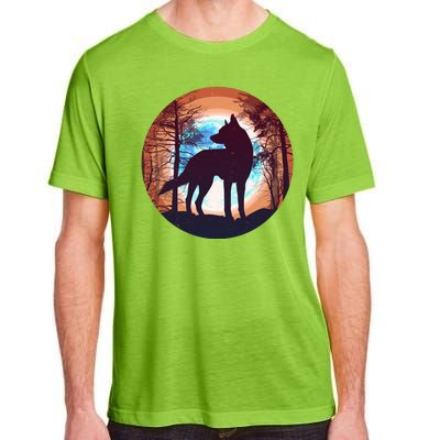 Vintage Wolf Moon Forest Adult ChromaSoft Performance T-Shirt