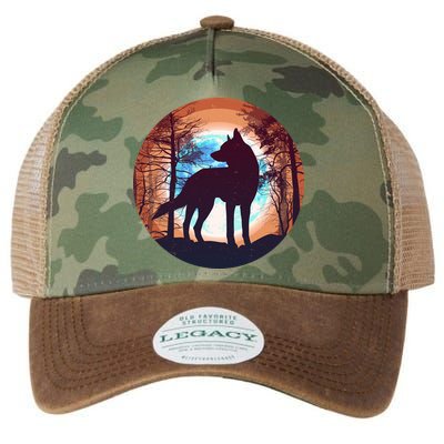 Vintage Wolf Moon Forest Legacy Tie Dye Trucker Hat