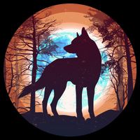 Vintage Wolf Moon Forest Mug