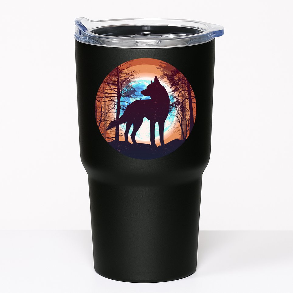 Vintage Wolf Moon Forest Tumbler