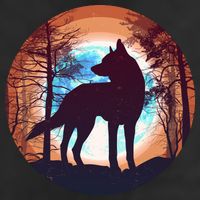 Vintage Wolf Moon Forest Trucker Hat