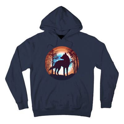 Vintage Wolf Moon Forest Tall Hoodie