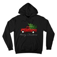 Vintage Wagon Merry Christmas Tree On Truck Hoodie